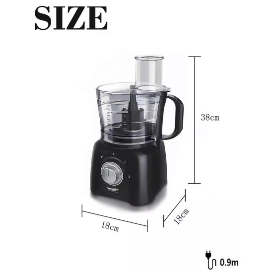 Food Processor 9 in 1 - Sonifer 400W 1.5L Food Processor 9 in 1 - Sonifer 400W 1.5L