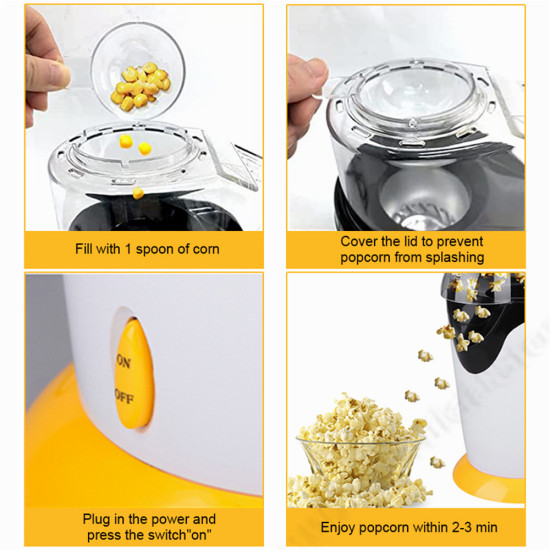 Hot Air Popcorn Maker - Relia 1200W Hot Air Popcorn Maker - Relia 1200W