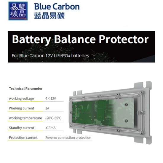 Battery Balance Protector For 12V Life PO4 Batteries (Blue Carbon)