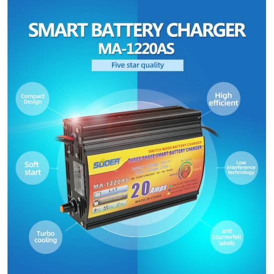 Battery Charger - SUOER 12V 20A