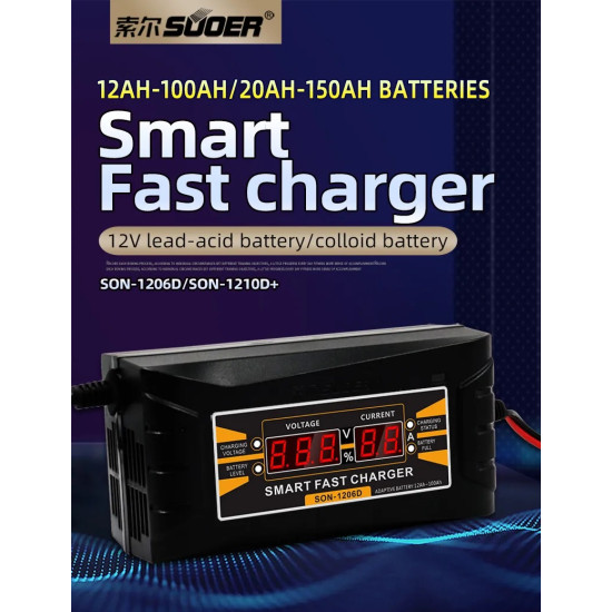 Battery Charger (Intelligent) - SUOER 12V 10A Battery Charger (Intelligent) - SUOER 12V 10A