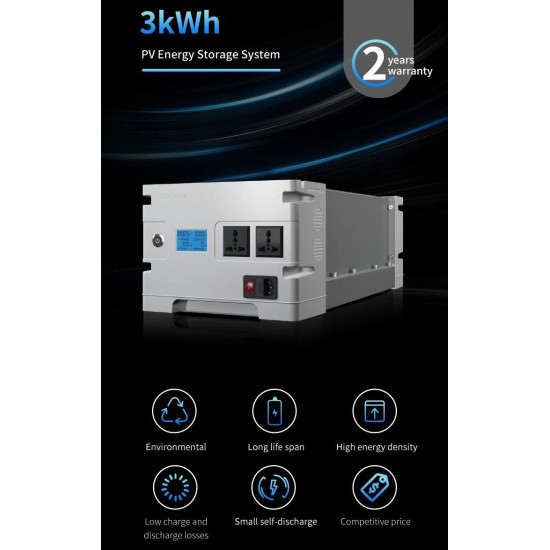 Lithium Battery with Inverter and Solar Panel Kits 3kWh
