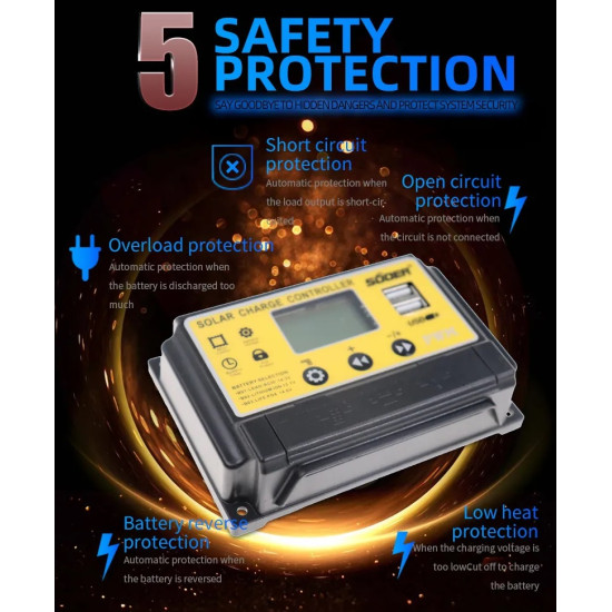 Solar Charge Controller PWM - SUOER 30A 12V/24V Solar Charge Controller PWM - SUOER 30A 12V/24V
