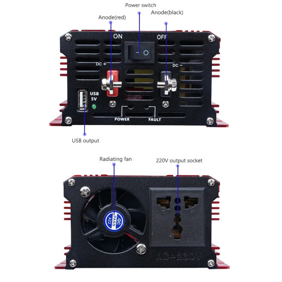 Power Inverter (Pure Sine Wave) - SUOER 500W