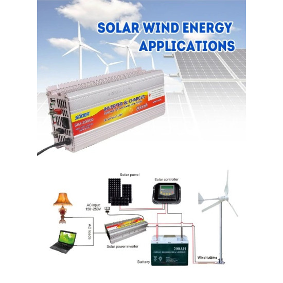 Power Inverter & Charger - SUOER 2000W 20A Power Inverter & Charger - SUOER 2000W 20A