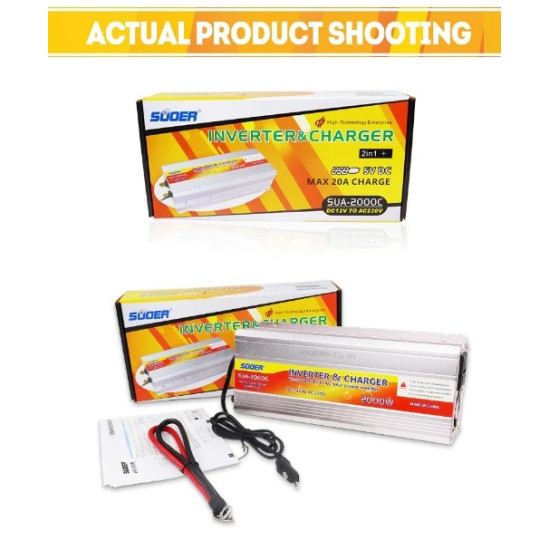 Power Inverter & Charger - SUOER 2000W 20A Power Inverter & Charger - SUOER 2000W 20A